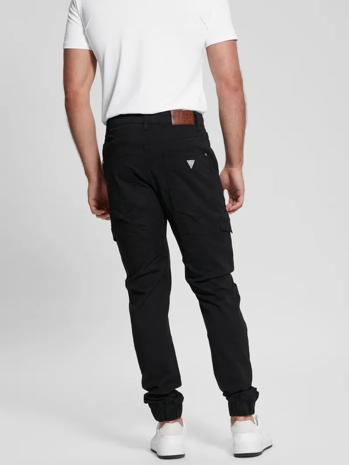 GUESS Pants and Shorts Men New Kombat Tapered Twill Pants Black