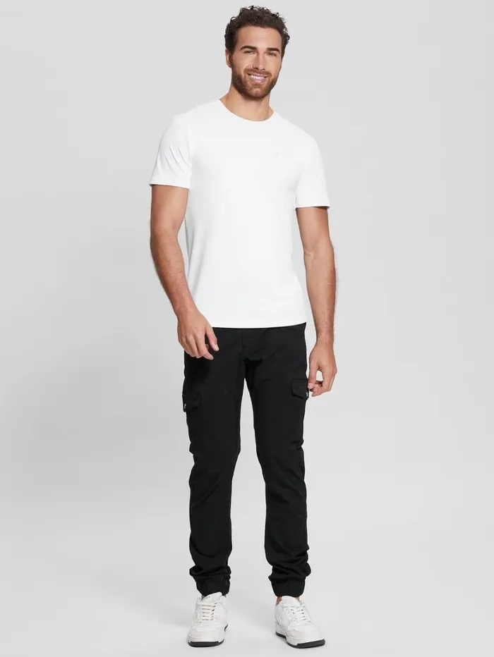 GUESS Pants and Shorts Men New Kombat Tapered Twill Pants Black GUESS Pants and Shorts Men New Kombat Tapered Twill Pants Black