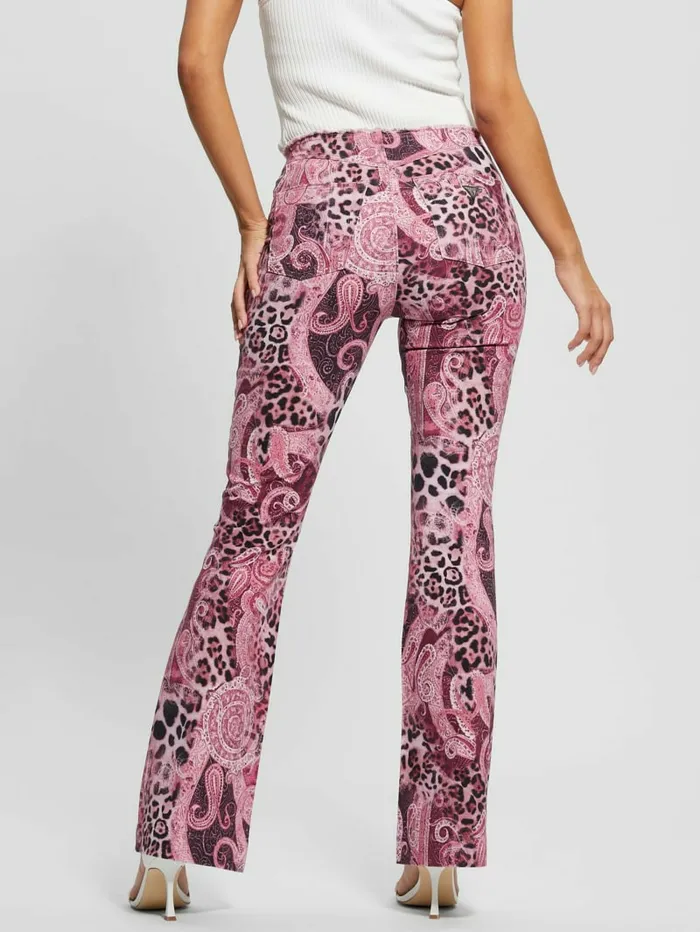 GUESS Pop 821790s FrayedWaist Flared Jeans Purple Kashmir Wash Women Bottoms GUESS Pop 821790s FrayedWaist Flared Jeans Purple Kashmir Wash Women Bottoms