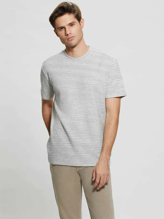 GUESS Rayburn Stripe Tee Seaside Mist Multi Men TShirts and Tanks GUESS Rayburn Stripe Tee Seaside Mist Multi Men TShirts and Tanks
