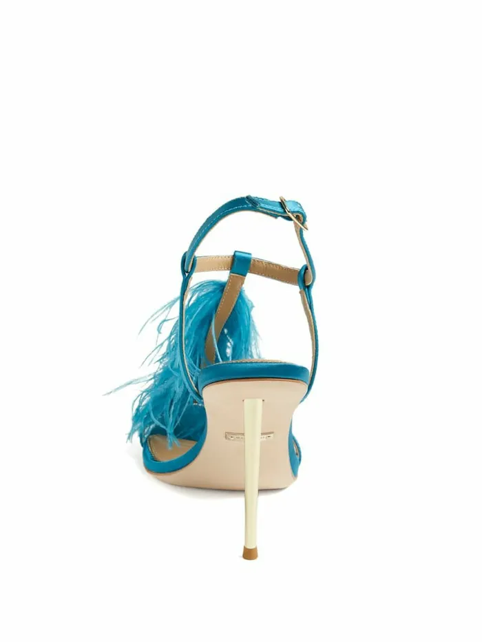 GUESS Reyon Feather Satin Heel Blue Opal Women Heels
