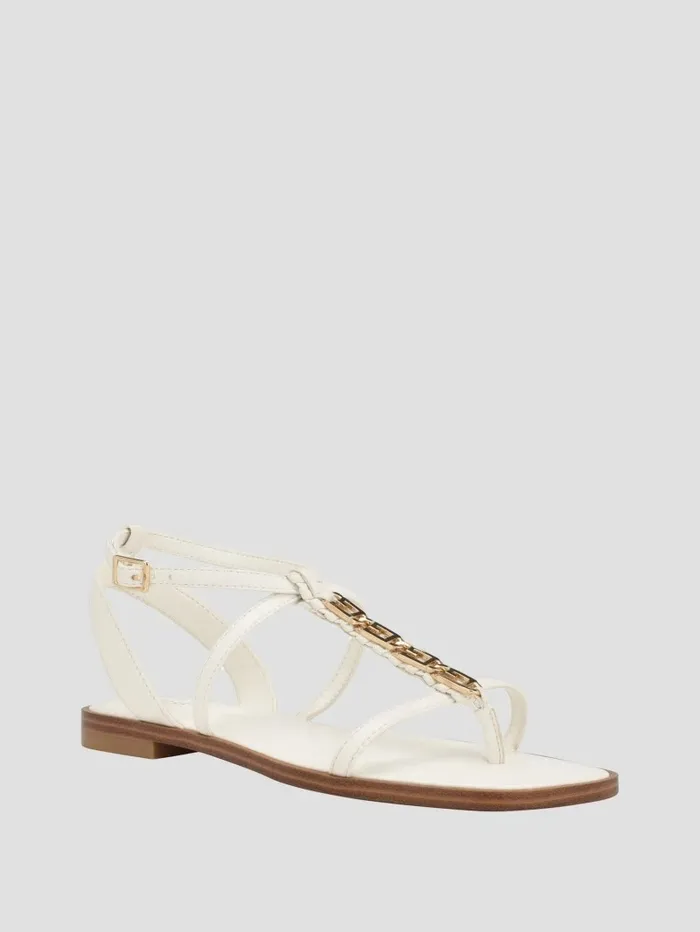 GUESS Sandals Women Raima GLink Chain Sandals Wht Floral