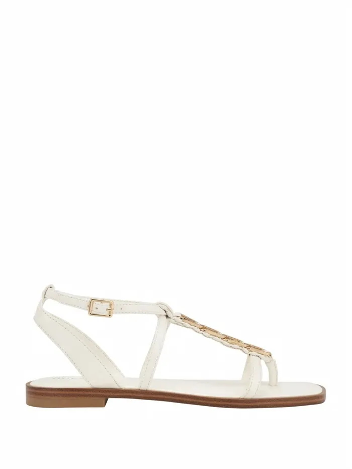 GUESS Sandals Women Raima GLink Chain Sandals Wht Floral GUESS Sandals Women Raima GLink Chain Sandals Wht Floral