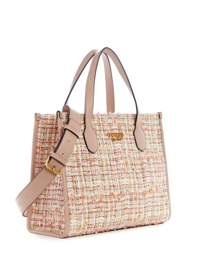 GUESS Silvana Tweed Tote Asp Green Women Handbags