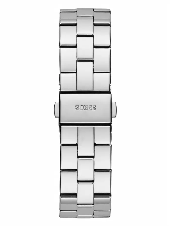 GUESS SilverTone and Pink Diamond Analog Watch Silver Women Watches GUESS SilverTone and Pink Diamond Analog Watch Silver Women Watches