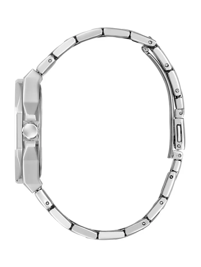 GUESS SilverTone and Pink Diamond Analog Watch Silver Women Watches GUESS SilverTone and Pink Diamond Analog Watch Silver Women Watches
