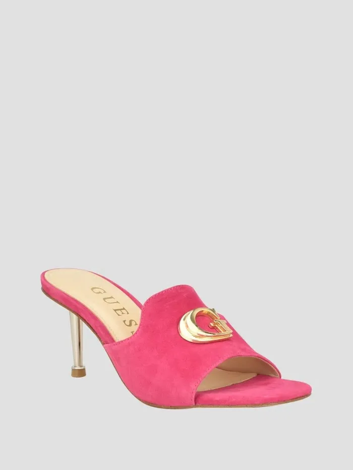 GUESS Snapps G Kitten Mules Medium Pink Women Heels