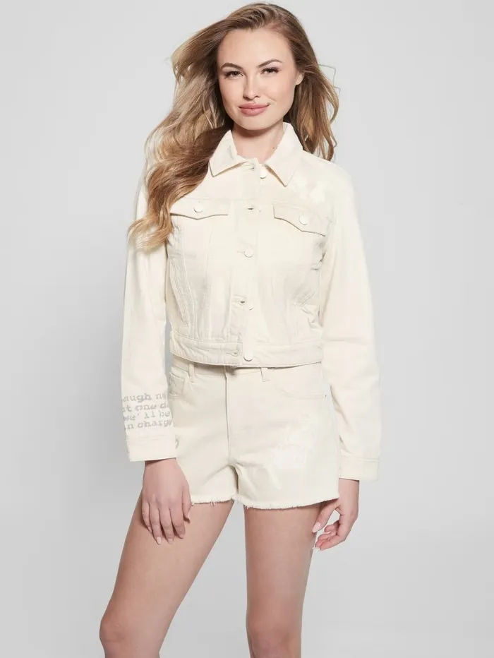 GUESS Stevie Denim Jacket Tint Yel Women Jeans and Denim GUESS Stevie Denim Jacket Tint Yel Women Jeans and Denim