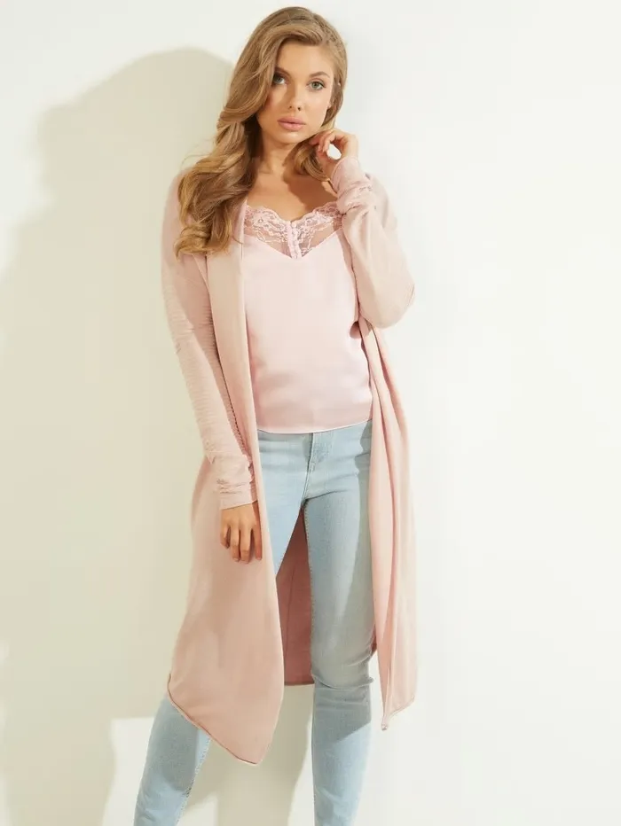 GUESS Sweaters and Knits Women Camille OpenFront Cardigan Dolly Pink