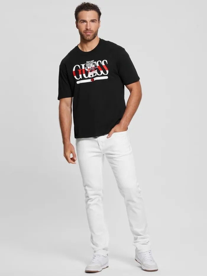 GUESS TShirts and Tanks Men Cartoon Signature Tee Black