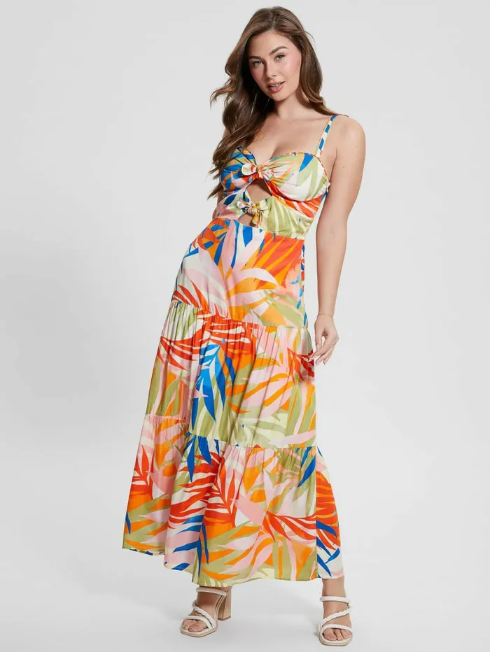 GUESS Tropical Printed Maxi Dress Havana Print Women Dresses and Jumpsuits GUESS Tropical Printed Maxi Dress Havana Print Women Dresses and Jumpsuits