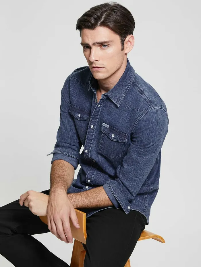 GUESS Truckee Denim Shirt Crest Men Shirts