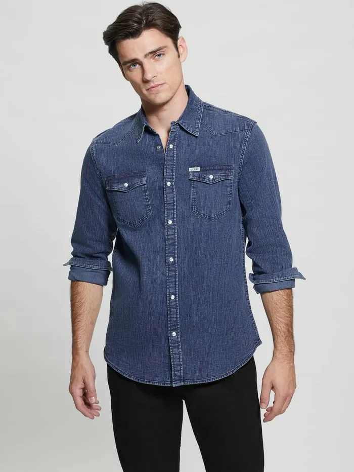 GUESS Truckee Denim Shirt Crest Men Shirts GUESS Truckee Denim Shirt Crest Men Shirts