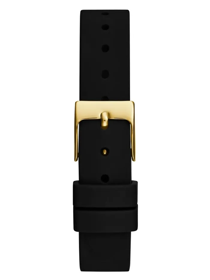 GUESS Watches Women GoldTone and Black Silicone Analog Watch Rose Gold GUESS Watches Women GoldTone and Black Silicone Analog Watch Rose Gold