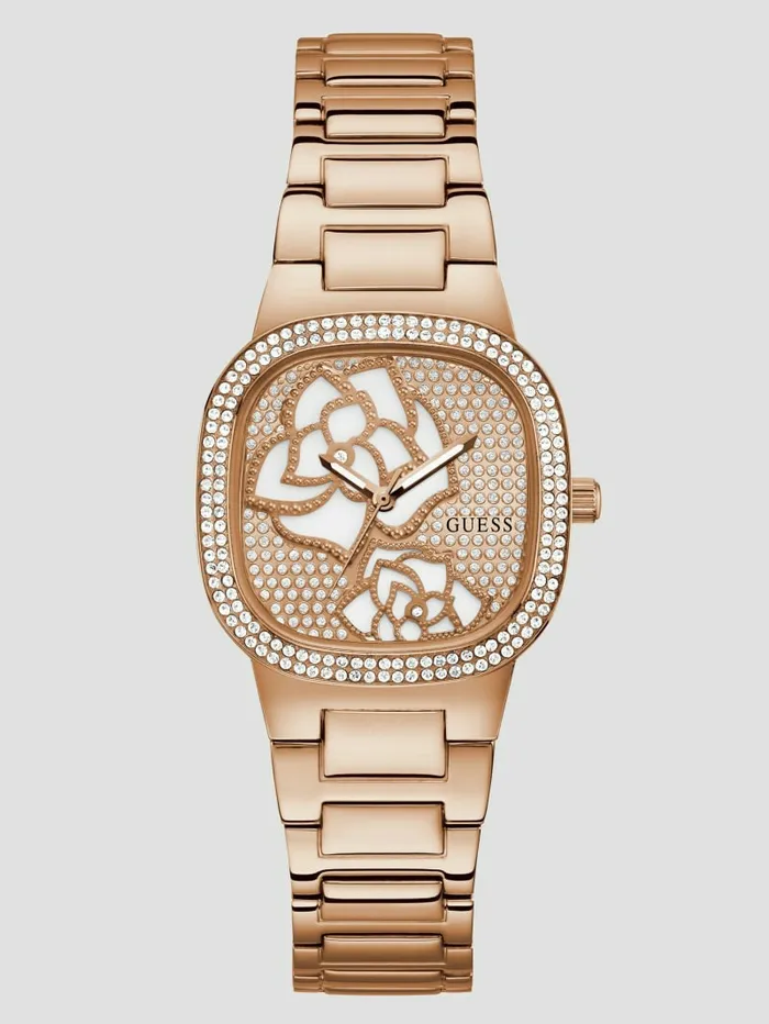 GUESS Watches Women Rose Bud Rose GoldTone Analog Watch Rose Gold