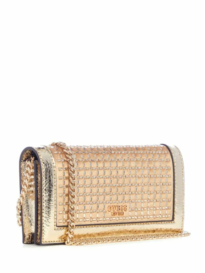 Handbags Gilded Glamour Mini Crossbody Clutch Gold 8211 GUESS Women Handbags Gilded Glamour Mini Crossbody Clutch Gold 8211 GUESS Women