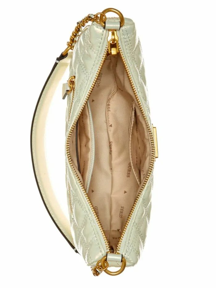 Handbags GUESS Women Giully Quilted Shoulder Bag Ivory Handbags GUESS Women Giully Quilted Shoulder Bag Ivory