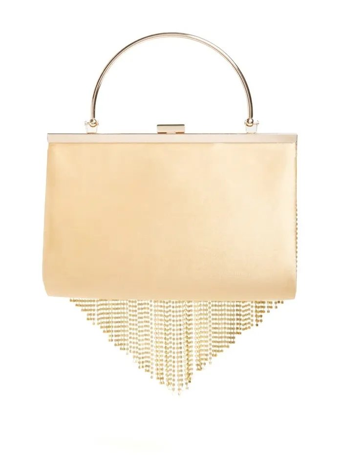 Handbags GUESS Women Rhinestone Fringe Clutch SilverGold Handbags GUESS Women Rhinestone Fringe Clutch SilverGold