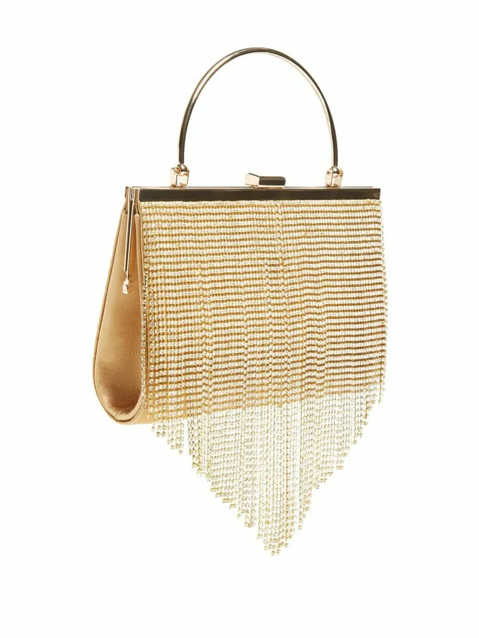 Handbags GUESS Women Rhinestone Fringe Clutch SilverGold Handbags GUESS Women Rhinestone Fringe Clutch SilverGold