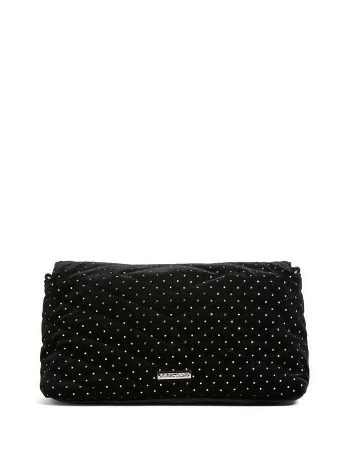 Handbags GUESS Women Zion Shine Quilted Clutch Black Handbags GUESS Women Zion Shine Quilted Clutch Black
