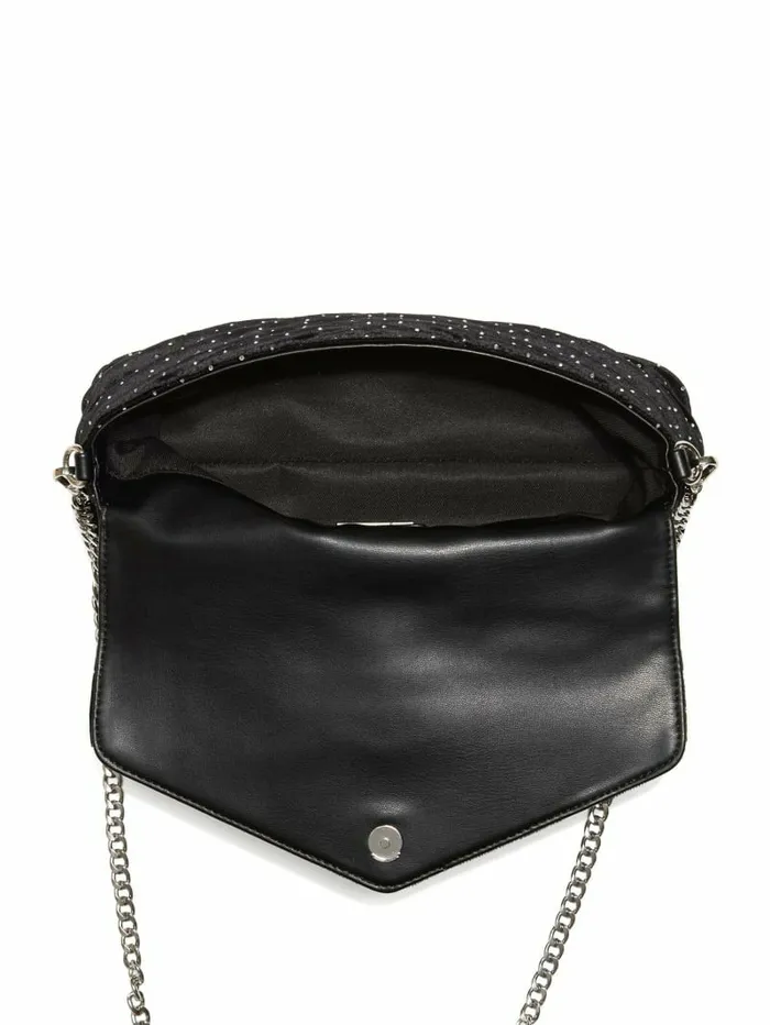 Handbags GUESS Women Zion Shine Quilted Clutch Black Handbags GUESS Women Zion Shine Quilted Clutch Black