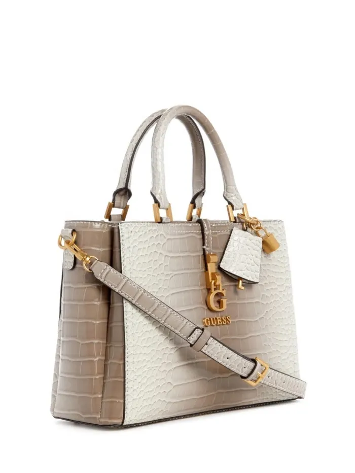 Handbags James Embossed Satchel Rose GoldSmoke Gray 8211 GUESS Women Handbags James Embossed Satchel Rose GoldSmoke Gray 8211 GUESS Women