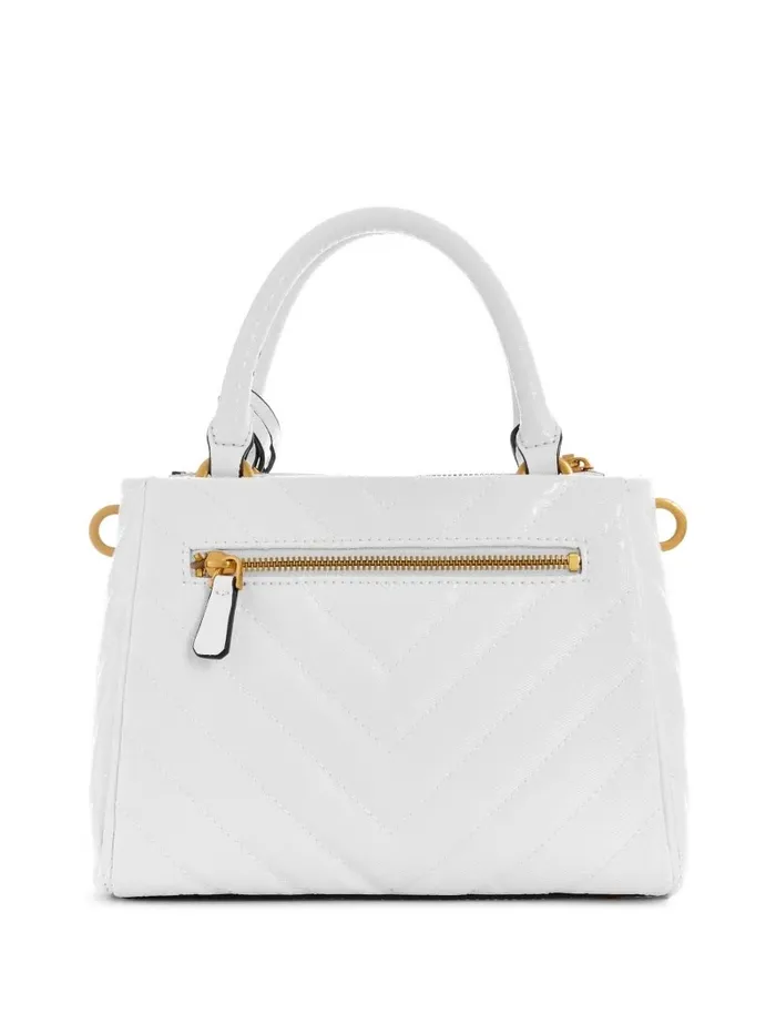 Handbags Jania Quilted Small Girlfriend Satchel White GUESS Women Handbags Jania Quilted Small Girlfriend Satchel White GUESS Women