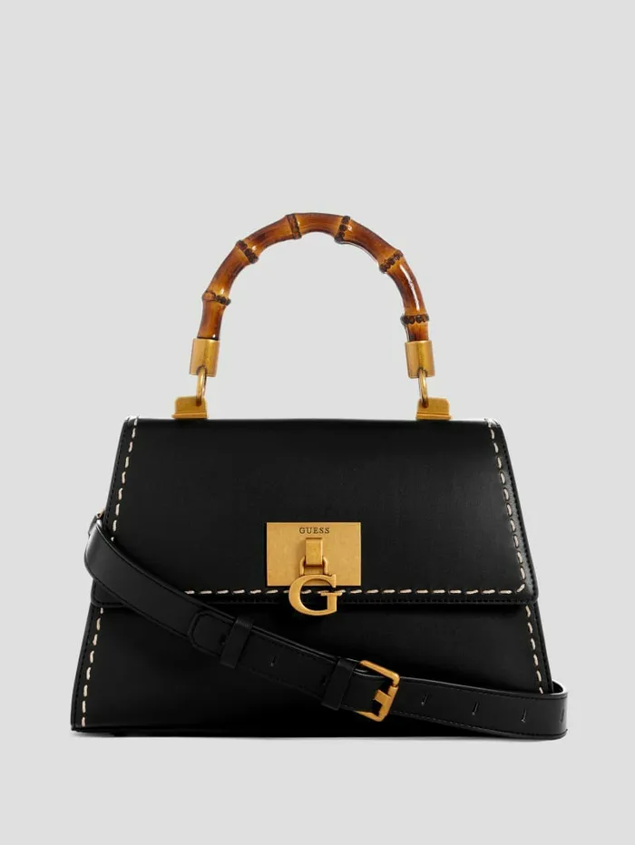 Handbags Stephi Bamboo Handle Mini Satchel Black 8211 GUESS Women