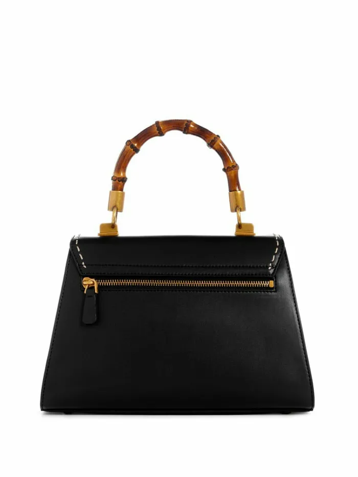 Handbags Stephi Bamboo Handle Mini Satchel Black 8211 GUESS Women Handbags Stephi Bamboo Handle Mini Satchel Black 8211 GUESS Women