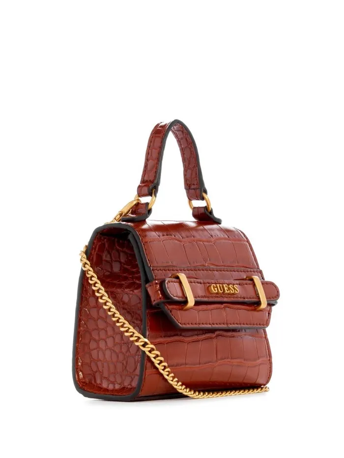 Handbags Women GUESS Sestri CrocodileEmbossed Mini Crossbody Cognac Handbags Women GUESS Sestri CrocodileEmbossed Mini Crossbody Cognac