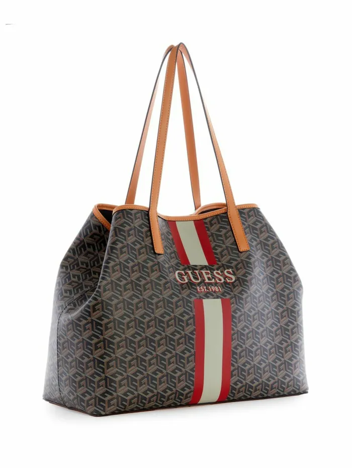 Handbags Women GUESS Vikky Large Tote Black Gold