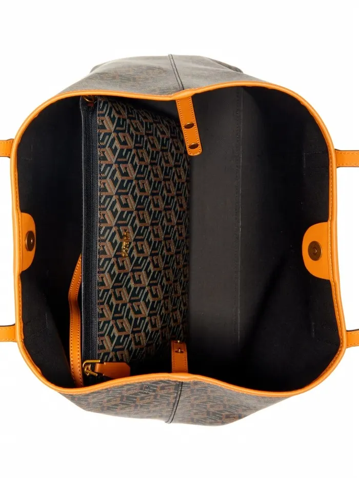 Handbags Women GUESS Vikky Large Tote Black Gold