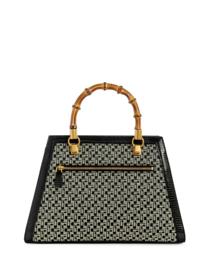 Handbags Women Stephi Jacquard Logo Bamboo Satchel Blossom GUESS