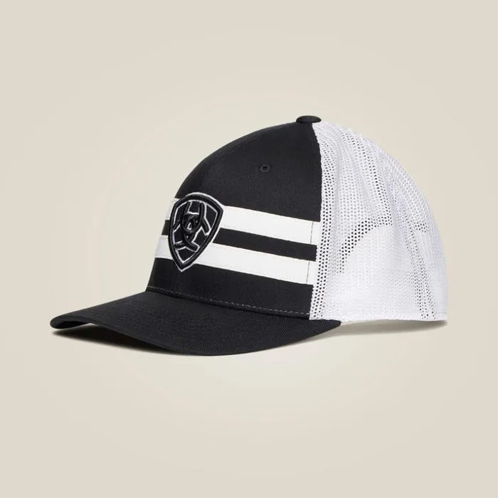 Hats and Caps Men Ariat Shield Logo Cap Black White