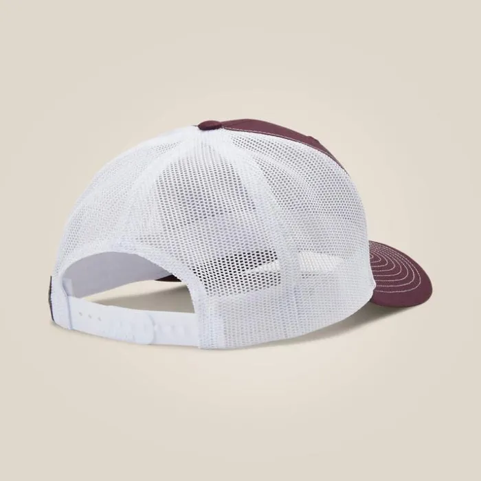 Hats and Caps Men Ariat Stacked Logo Cap Burgundywhite Hats and Caps Men Ariat Stacked Logo Cap Burgundywhite