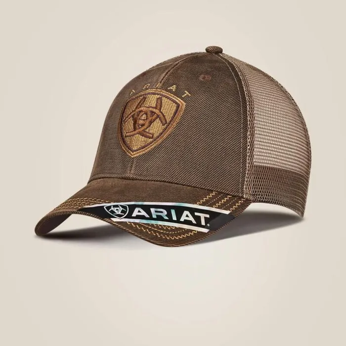 Hats and Caps Men Ariat Structured Cap Brown Oilskin
