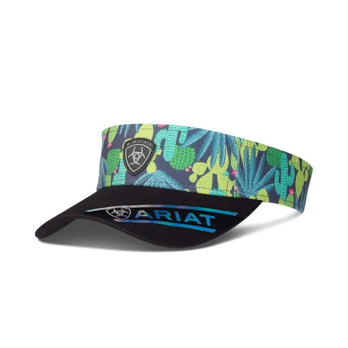 Hats and Caps Women Ariat Cactus Print Visor White