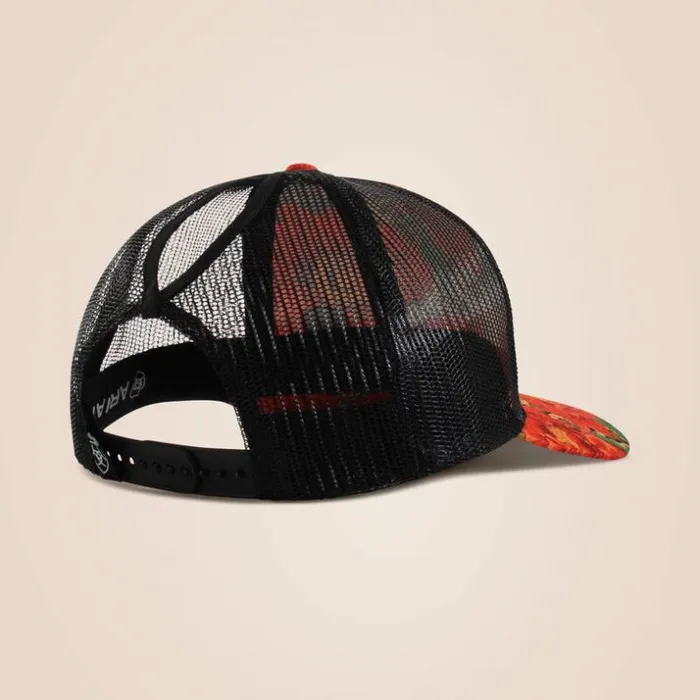 Hats and Caps Women Ariat Cheetah Floral Print Cap Red Hats and Caps Women Ariat Cheetah Floral Print Cap Red