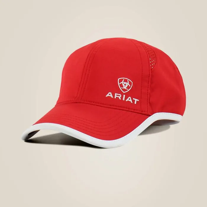 Hats and Caps Women Ariat Offset Logo Trim Cap Red