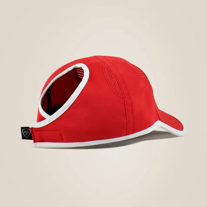 Hats and Caps Women Ariat Offset Logo Trim Cap Red Hats and Caps Women Ariat Offset Logo Trim Cap Red