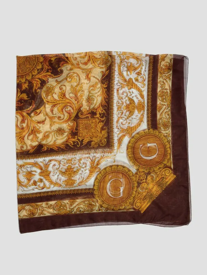 Hats and Scarves Women Eryn Sheer Silk Scarf Brown GUESS