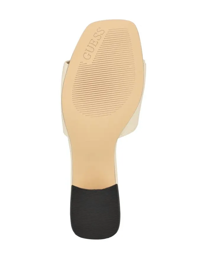 Heels GUESS Women Gallai Block Heel Mules Ivory 150 Heels GUESS Women Gallai Block Heel Mules Ivory 150