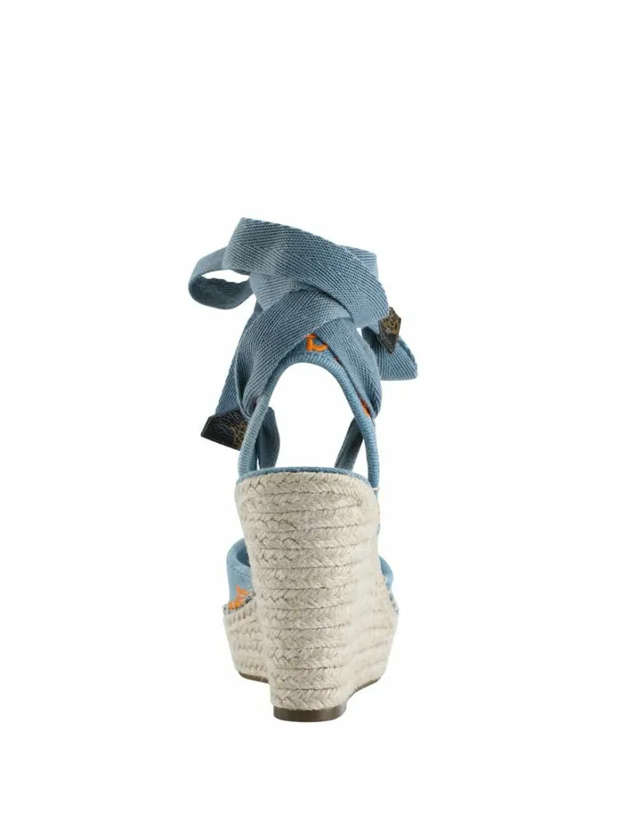 Heels GUESS Women Halona Tie Espadrille Wedges Denim Tie Dye Heels GUESS Women Halona Tie Espadrille Wedges Denim Tie Dye