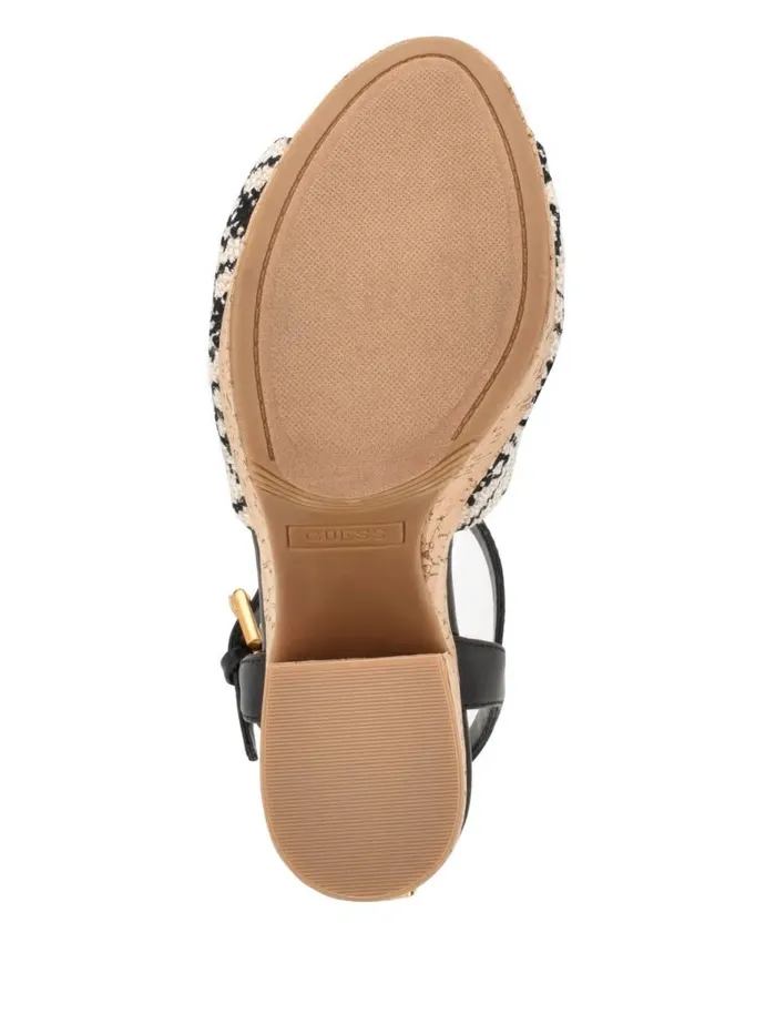 Heels GUESS Women Yipster Logo Platform Heeled Sandals Black 001 Heels GUESS Women Yipster Logo Platform Heeled Sandals Black 001
