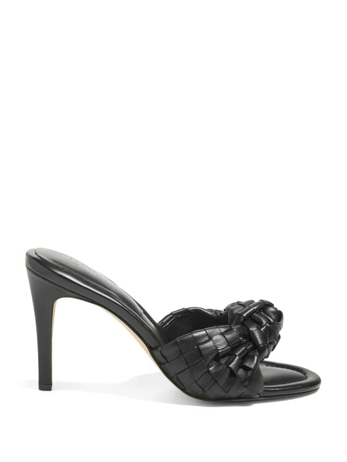 Heels Women GUESS Janna Woven Mule Black1 Heels Women GUESS Janna Woven Mule Black1