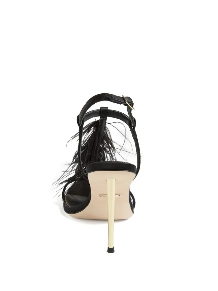 Heels Women GUESS Reyon Feather Satin Heel Black