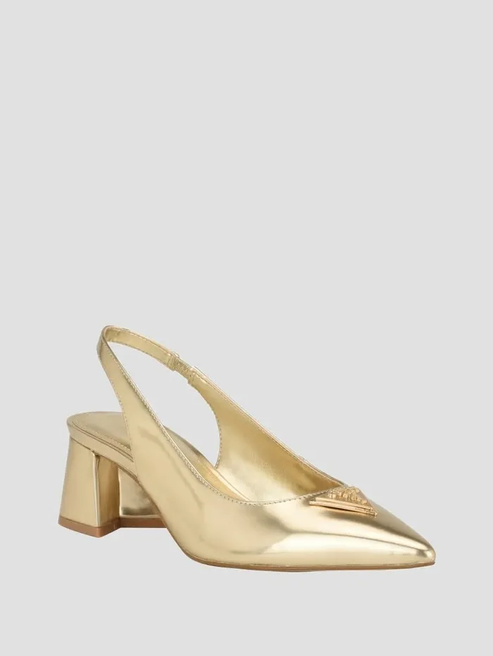 Heels Zanda Slingback Block Heels Gold GUESS Women