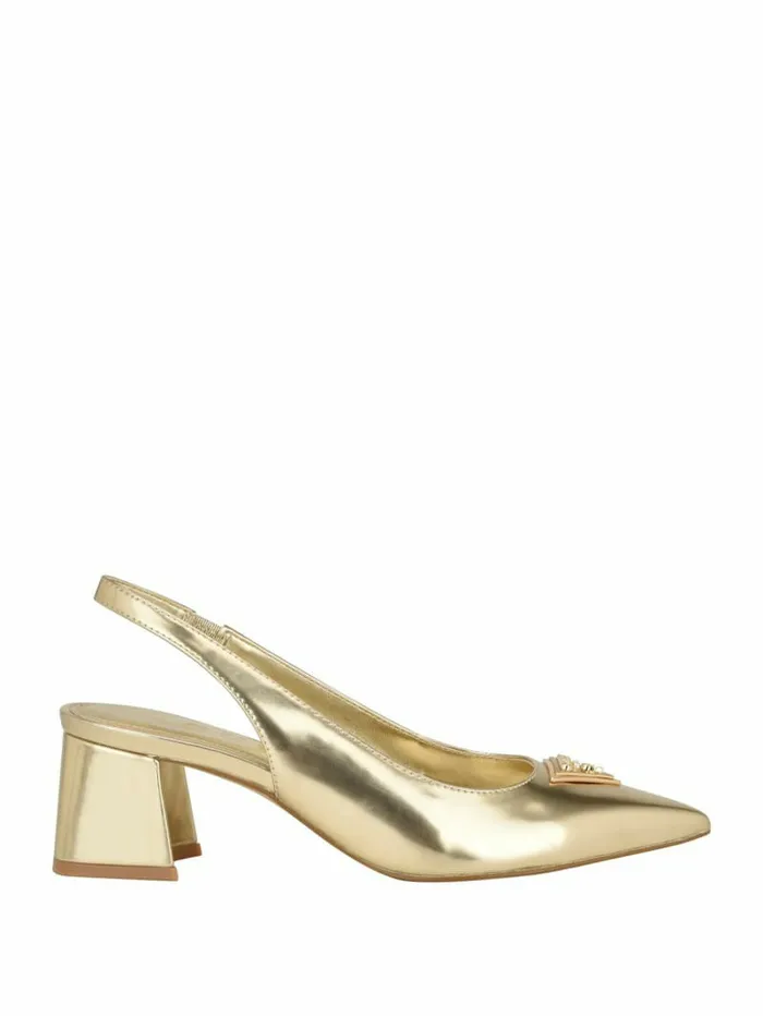 Heels Zanda Slingback Block Heels Gold GUESS Women