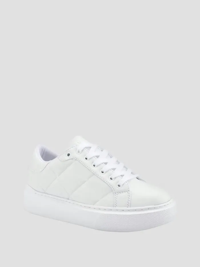 Hilan Quilted LowTop Sneakers Wht Floral Sneakers GUESS Women