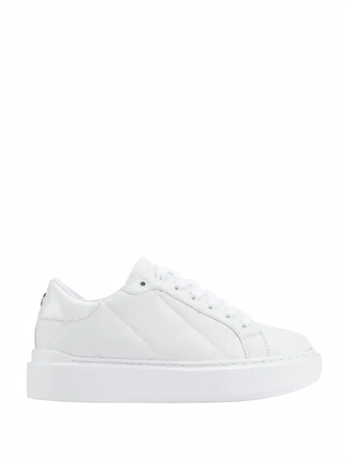 Hilan Quilted LowTop Sneakers Wht Floral Sneakers GUESS Women Hilan Quilted LowTop Sneakers Wht Floral Sneakers GUESS Women
